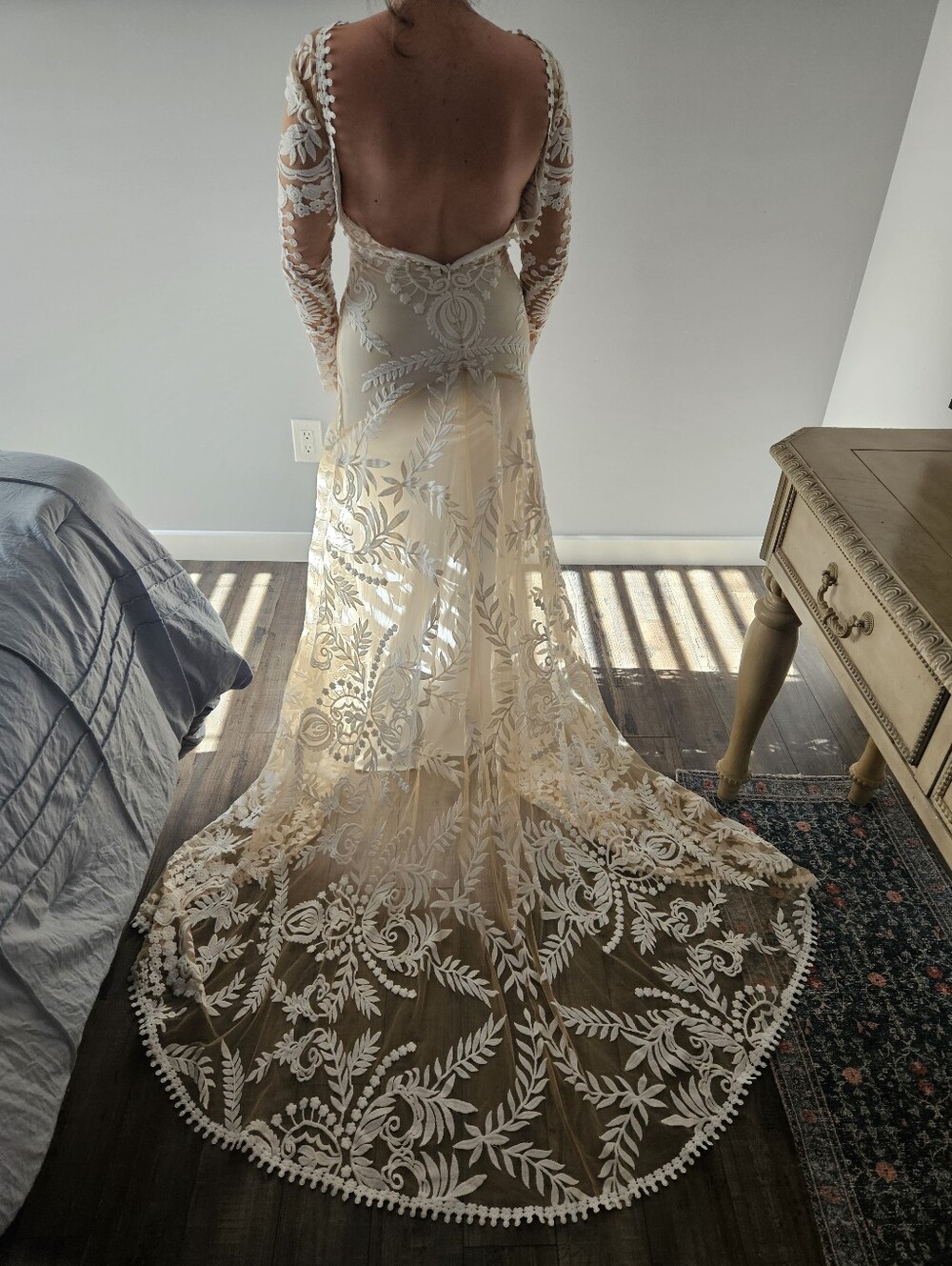 Boho Lace Wedding Dress and Slip - Picture 15 of 15